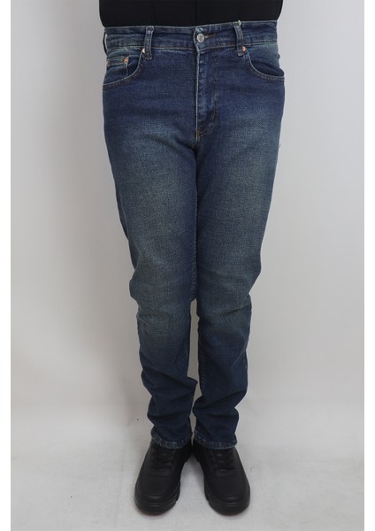 Fistan Store Erkek Yeşil Yüksek Bel Rahat Kesim Boru Paça Jean Pantolon