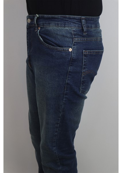 Fistan Store Erkek Yeşil Yüksek Bel Rahat Kesim Boru Paça Jean Pantolon