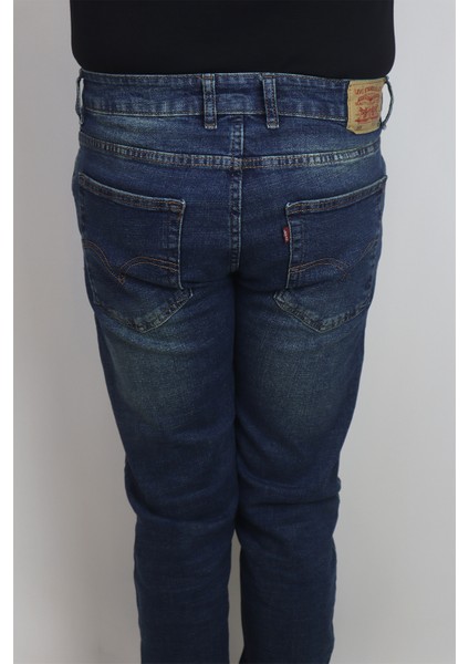 Fistan Store Erkek Yeşil Yüksek Bel Rahat Kesim Boru Paça Jean Pantolon