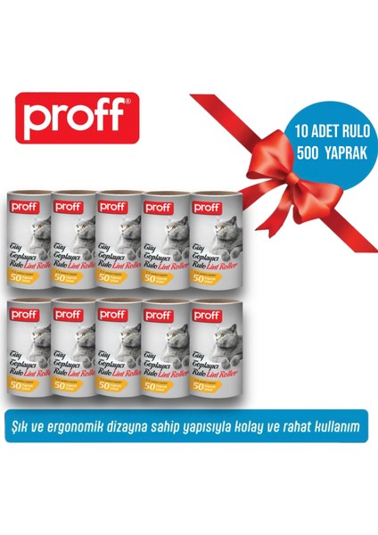 Tüy Toplayıcı 10’lu Yedek Rulo (10X50 = 500 Yaprak)