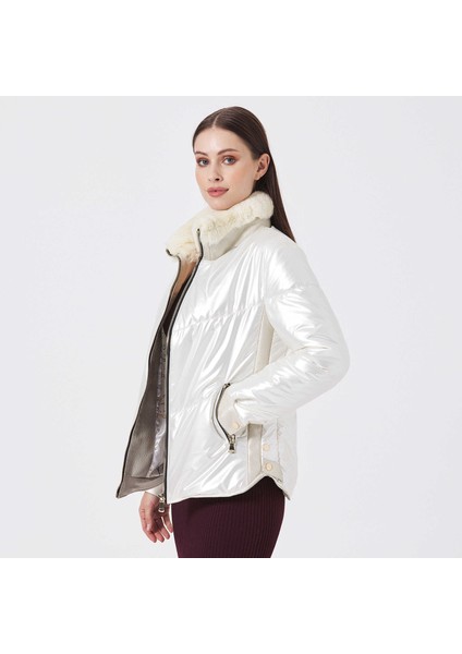 Bej Deri-Tekstil Kadın Deri Mont - K23KDM320414-Q8H fiyatları