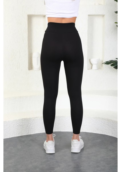 Toparlayıcı Etkili Yüksek Bel - Bilek Hizasında Tayt