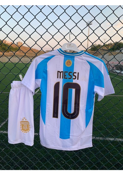 Arjantin Lionel Messi Yeni Sezon Çocuk Forması 4lü Set Çorap-Bileklik Hediyeli SM21