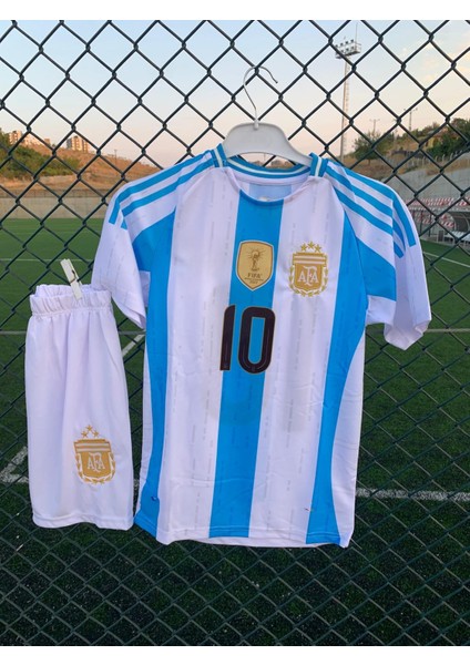 Arjantin Lionel Messi Yeni Sezon Çocuk Forması 4lü Set Çorap-Bileklik Hediyeli SM21
