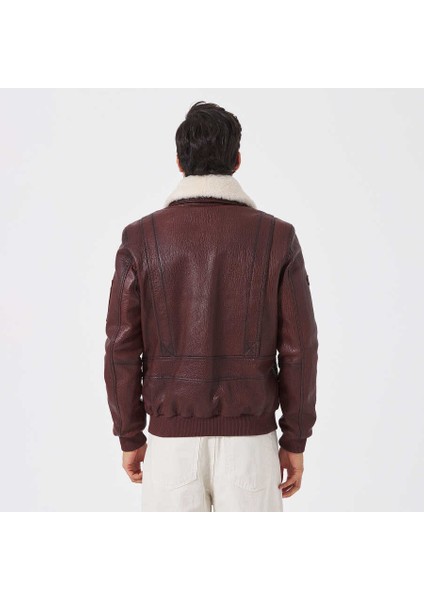 Kahve Deri-Kürk Erkek Deri Mont - E23KDM310496-R4W