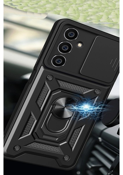 Samsung Galaxy A15 4g Kılıf Pars Lens Yüzüklü Silikon - Kırmızı Bstmy