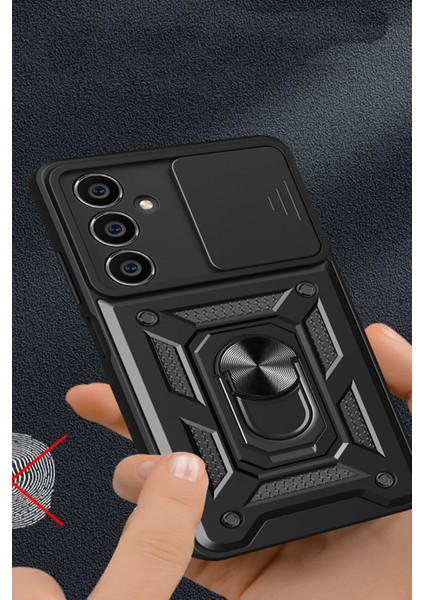 Samsung Galaxy A15 4g Kılıf Pars Lens Yüzüklü Silikon - Kırmızı Bstmy