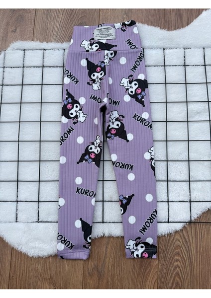 Kuromi Baskılı Kışlık Şardonlu Çocuk Tayt