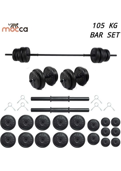 105 kg Ağırlık Seti 105 kg Vücut Geliştirme Aleti Halter Seti (100 kg Plaka Ağırlığı)