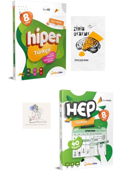 Hiperzeka 8.sınıf Türkçe Konu Anlatım ve Hep Haftalık Deneme SET+ZİHİNDENEME-SS-SK1599