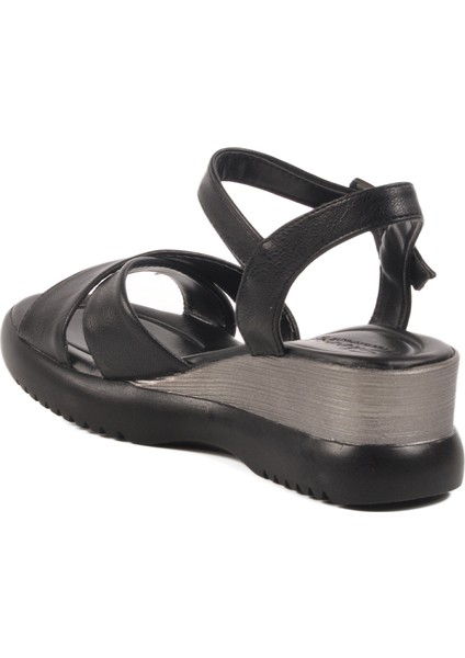Siyah Cırtlı Topuklu Kadın Sandalet T-002 Z fırsatları