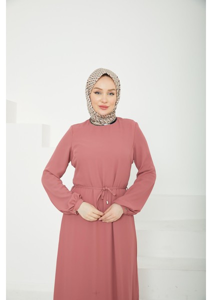 Etek Ucu Tül Desenli Fermuarlı ELBISE-PINK-25YT924 indirimleri