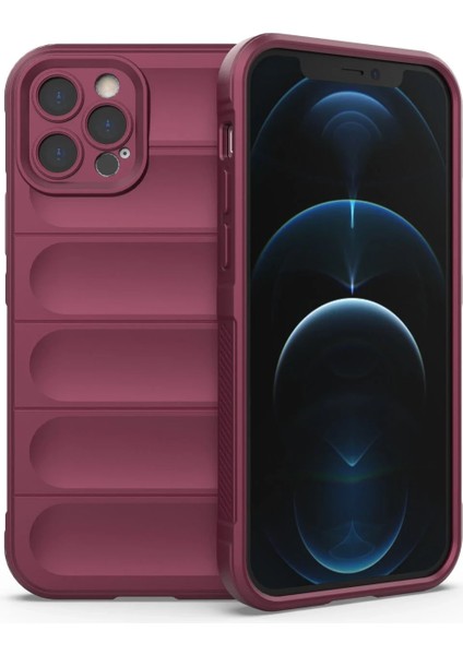 Iphone 12 Pro Kılıf Optimum Silikon - Bordo Bstmy