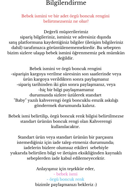Kalpli Isimli Bebek Emzik Zinciri Askısı