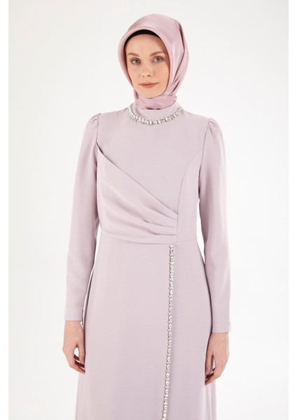 Taş Desenli Elbise-Lila 25YT912 indirimleri
