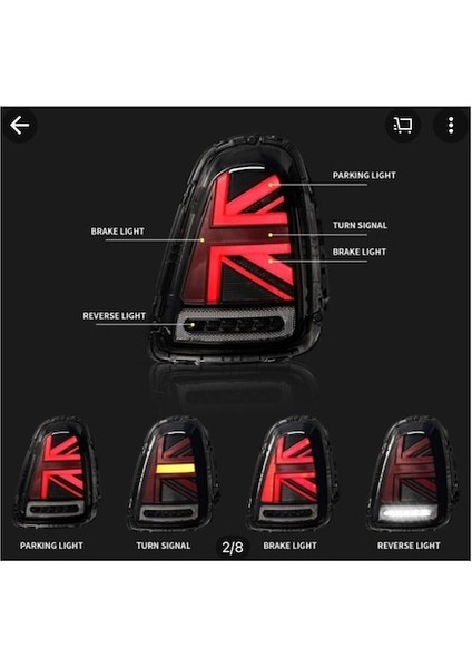 Mını Cooper R56 ile Uyumlu Stop Şeffaf 2007-2013 modelleri