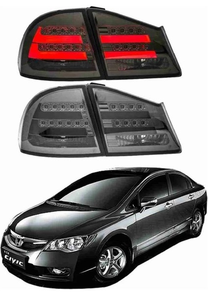 Honda Cıvıc Sedan ile Uyumlu LED Stop Füme Fd6