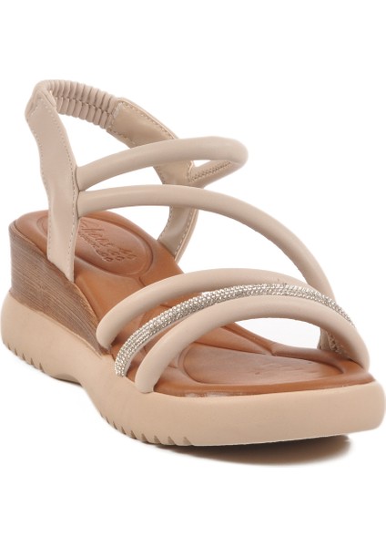 Bej Topuklu Kadın Sandalet T-004 Z modelleri