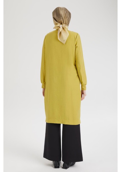 Yarım Fermuarlı Kolları ve Yakası Ribanalı TUNIK-OLIVE-25YT433 fırsatları