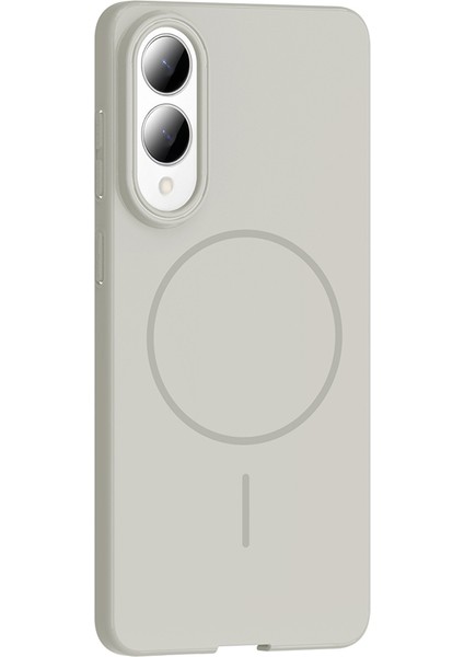 Galaxy S25 Edge Kılıf M-Safe Şarj Özellikli Frm Ruby Sert Kapak - Gri