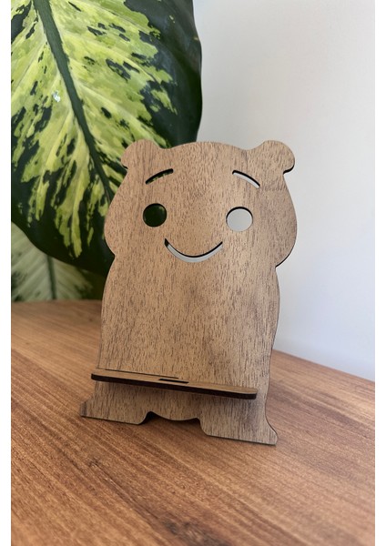 Ahşap Ayı Telefon ve Tablet Tutucu - Stand Telefon Tutacağı Masa Üstü Sabitleyici fiyatları