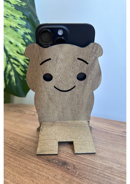 Ahşap Ayı Telefon ve Tablet Tutucu - Stand Telefon Tutacağı Masa Üstü Sabitleyici indirimleri