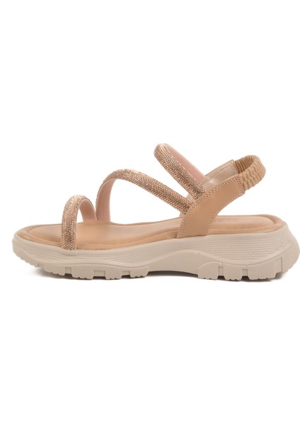 Bej Taşlı Kadın Sandalet T-005 Z fiyatları