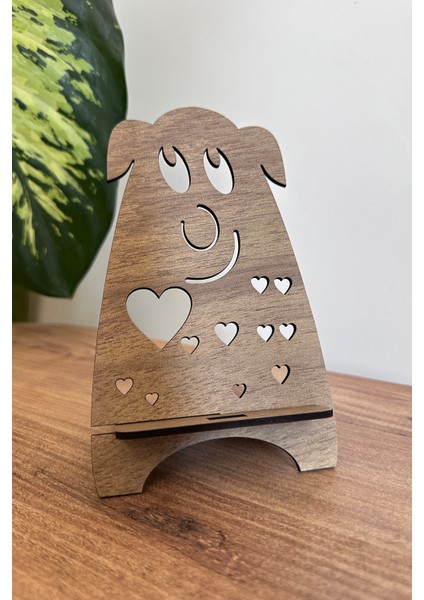 Ahşap Köpek Telefon ve Tablet Tutucu - Masa Üstü Sabitleyici Stand Telefon Tutacağı fiyatları