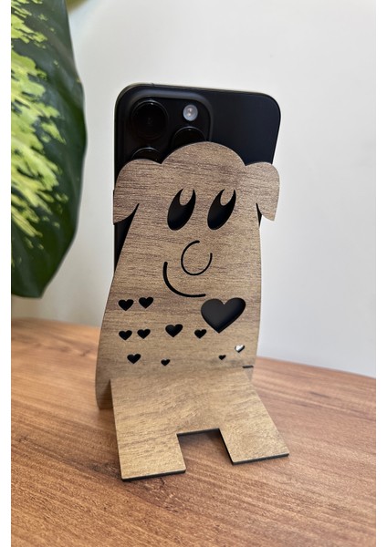 Ahşap Köpek Telefon ve Tablet Tutucu - Masa Üstü Sabitleyici Stand Telefon Tutacağı indirimleri