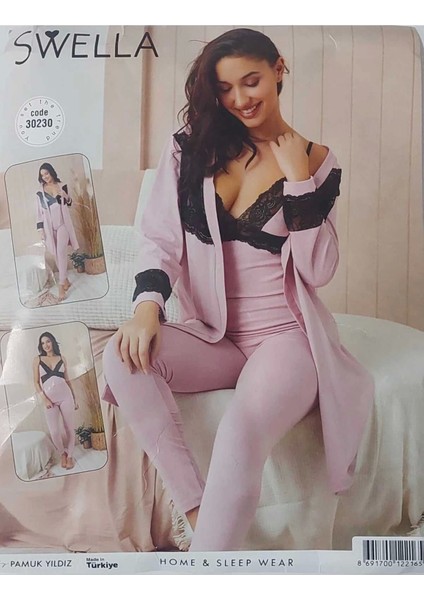 3'lü Pijama Takımı (Gecelik)