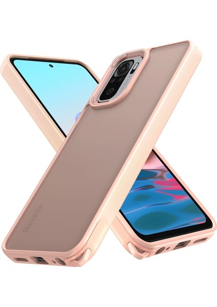 Xiaomi Redmi Note 10 Kılıf Elegant Kapak - Pudra Bstmy