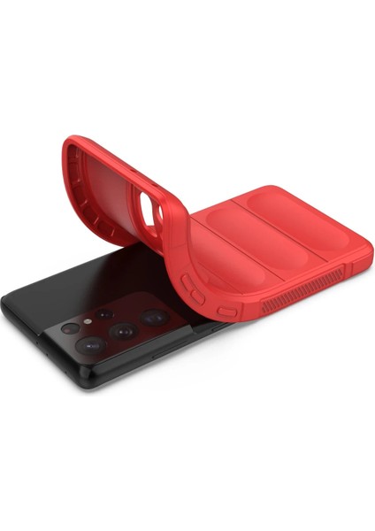 Samsung Galaxy S21 Ultra Kılıf Optimum Silikon - Kırmızı Bstmy