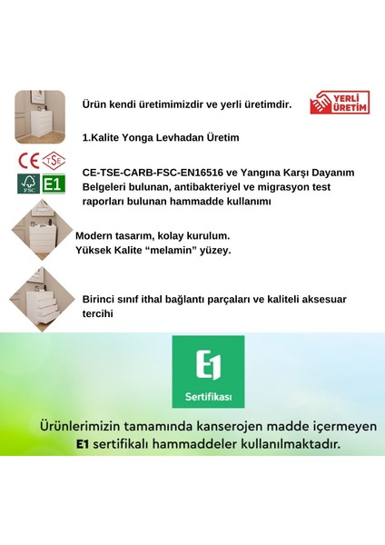 Tidy Dört Çekmeceli Şifonyer Beyaz