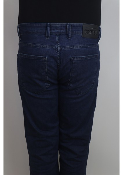 Fistan Store Erkek Lacivert Yüksek Bel Rahat Kesim Boru Paça Jean Pantolon indirimleri