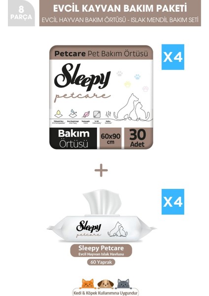 Çiş Pedi Petcare 120 Adet Kedi ve Köpek Islak Havlusu 240 Adet - Petcare Bakım