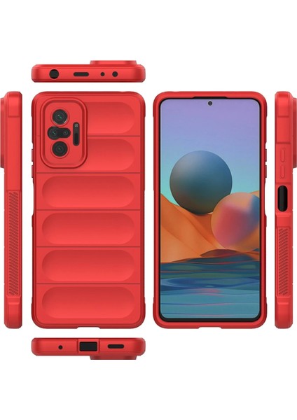 Xiaomi Redmi Note 10 Pro Kılıf Optimum Silikon - Kırmızı Bstmy