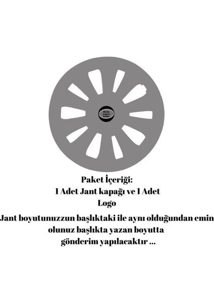 Ford Fiesta Van 15 Inç Jant Kapağı Amblemli Gri (1 Adet) 114 Wg
