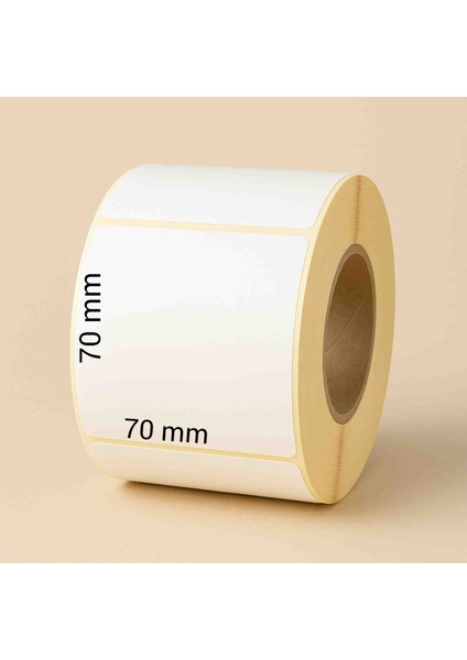 70 x 70 mm Lamine Termal Etiket, 750'LIK Rulo/sarım * 40 Rulo, 30000 Adet Etiket. Hotmelt Güçlendirilmiş Yapışkanlı, Deepfreze Termal Özelliği, ( 1 Koli)