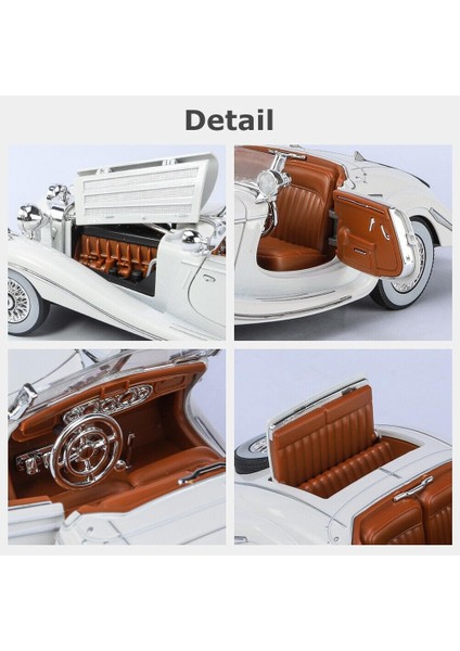 Mercedes 500K 1:24 Diecast Metal Araba Koleksiyon Sesli Işıklı Beyaz fiyatları