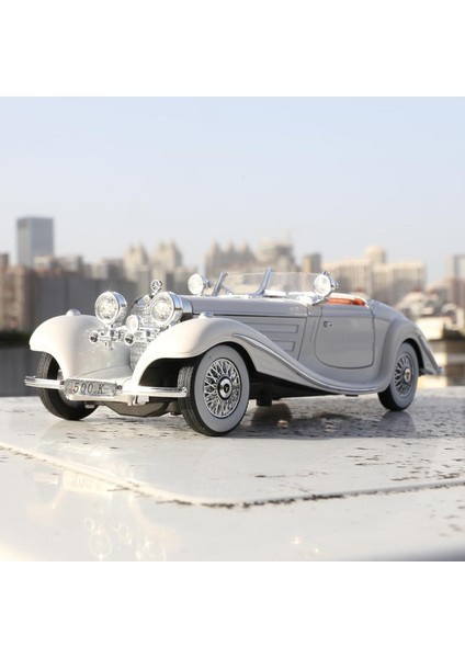 Mercedes 500K 1:24 Diecast Metal Araba Koleksiyon Sesli Işıklı Beyaz indirimleri