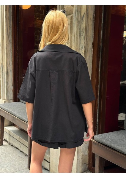 Şortlu Gömlek Keten Takım modelleri
