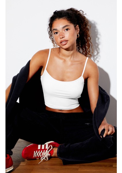 Kadın Ip Askılı Crop Top Büstiyer