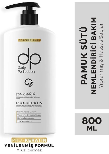 Pamuk Sütü Özlü Saç Bakım Şampuanı 800 ml - 6’lı Set