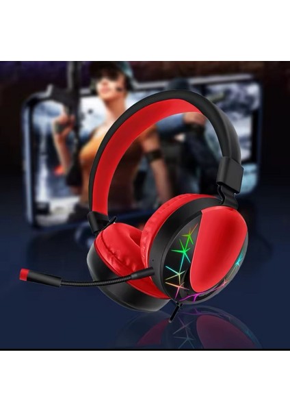 Akz 021 Kablolu Mikrofonlu Işıklı Oyuncu Kulaklığı Rgb Kırmızı fırsatları