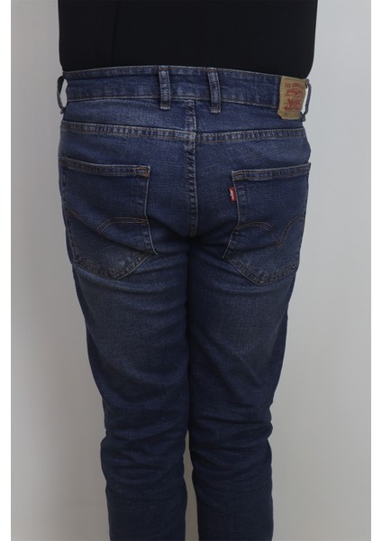 Fistan Store Erkek Lacivert Yüksek Bel Rahat Kesim Boru Paça Jean Pantolon indirimleri