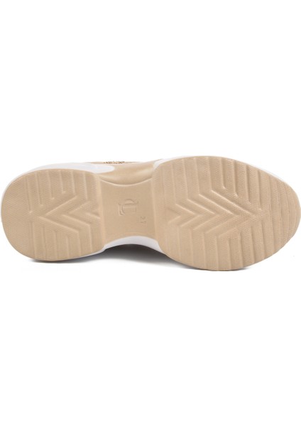 Bej Triko Kalın Taban Kadın Sneaker Lady 5002 Z