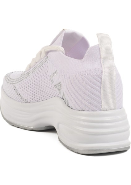 Beyaz Triko Kalın Taban Kadın Sneaker Lady 5002 Z fırsatları