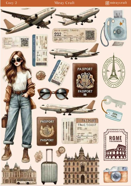 1 Adet Sıcak ve Huzurlu Anlar Temalı Sticker – 12X17 cm | Scrapbook, Bullet Journal, Planlayıcı ve Ajanda Için Özel Tasarım