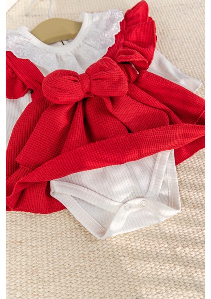 Fiyonklu 100% Pamuk Şık Kız Bebek Jile Etek Elbise fırsatları