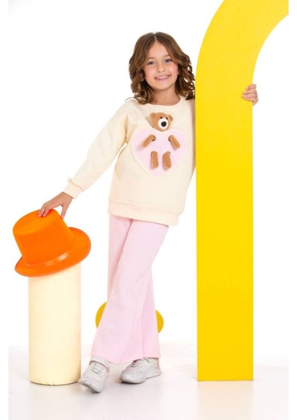 Ayıcıklı Oversize Kalıp Kız Çocuk Takım New Model